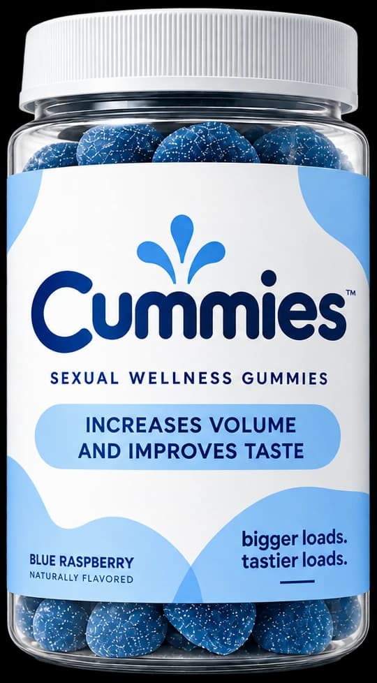 A jar of Cummies blue raspberry sexual wellness gummies